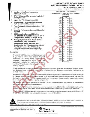 SN74AHCT16373DL datasheet  